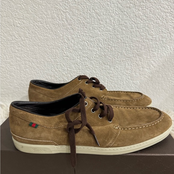GUCCI Brown Suede Mens Loafers Size 10 - Picture 8 of 15